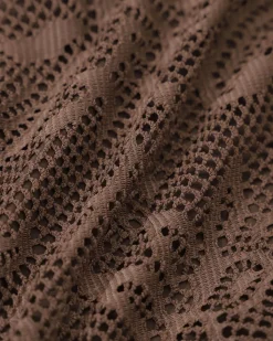 Brown Mesh Bikini Three Piece Suit