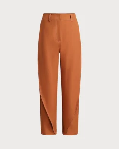 Brown Pegged Straight Pants