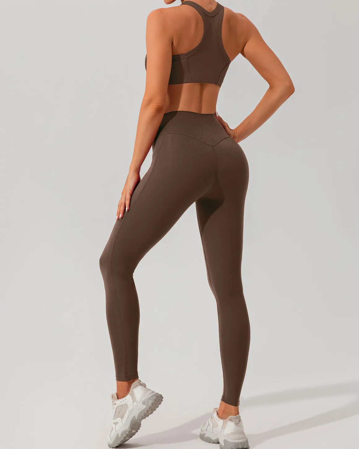 Brown Quick-drying High Waisted Yoga Leggings