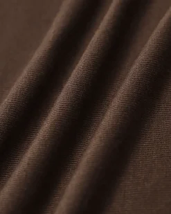 Brown Round Neck Slim Knit Tee