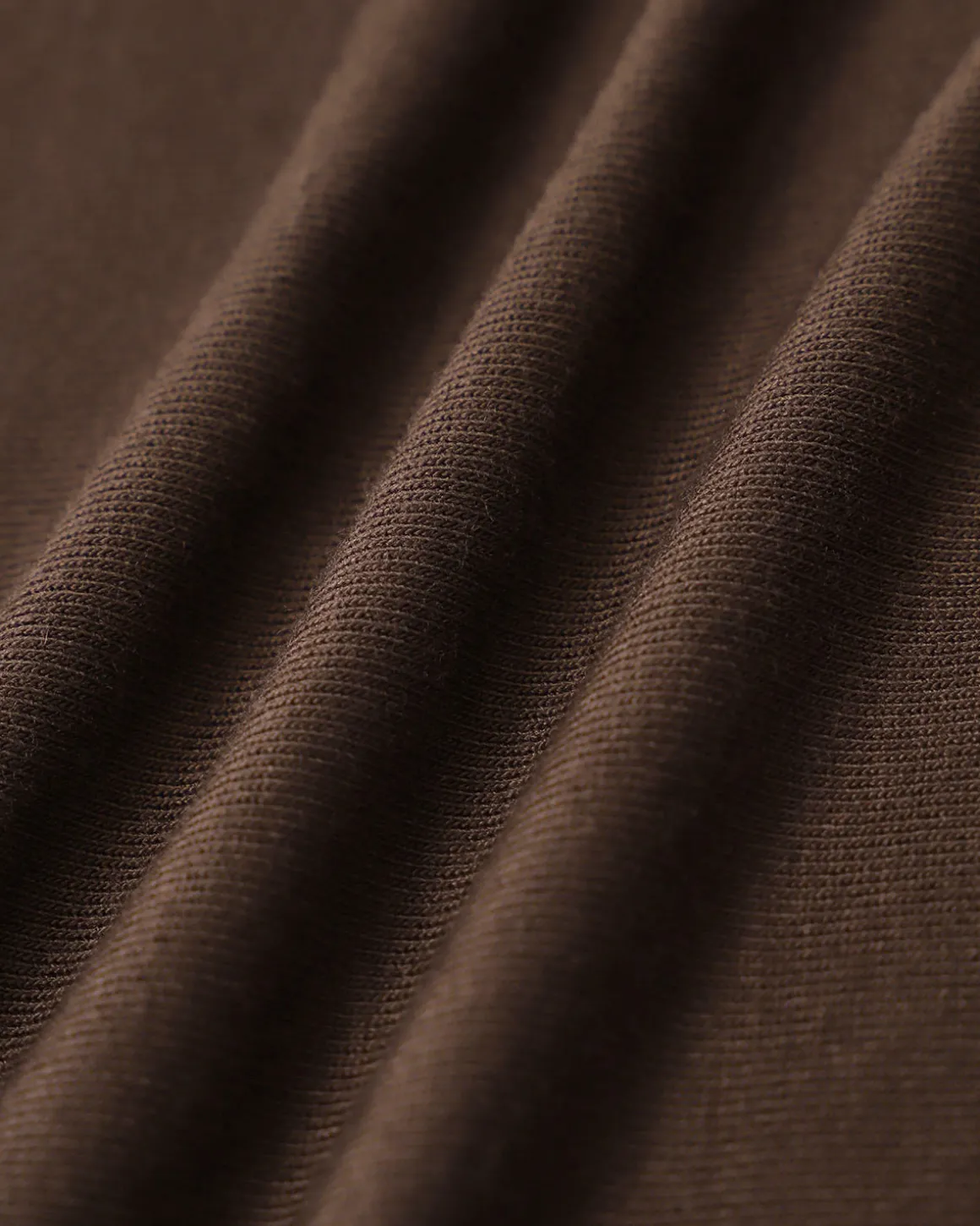 Brown Round Neck Slim Knit Tee