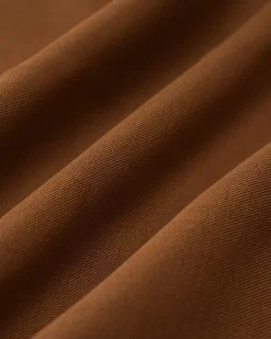 Caramel Elastic Waist Straight Pants