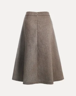 Coffee High Waisted Tweed Skirt