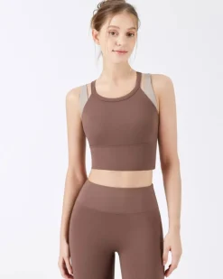 Coffee X-Cross Yoga Camis - Light Support