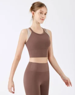Coffee X-Cross Yoga Camis - Light Support