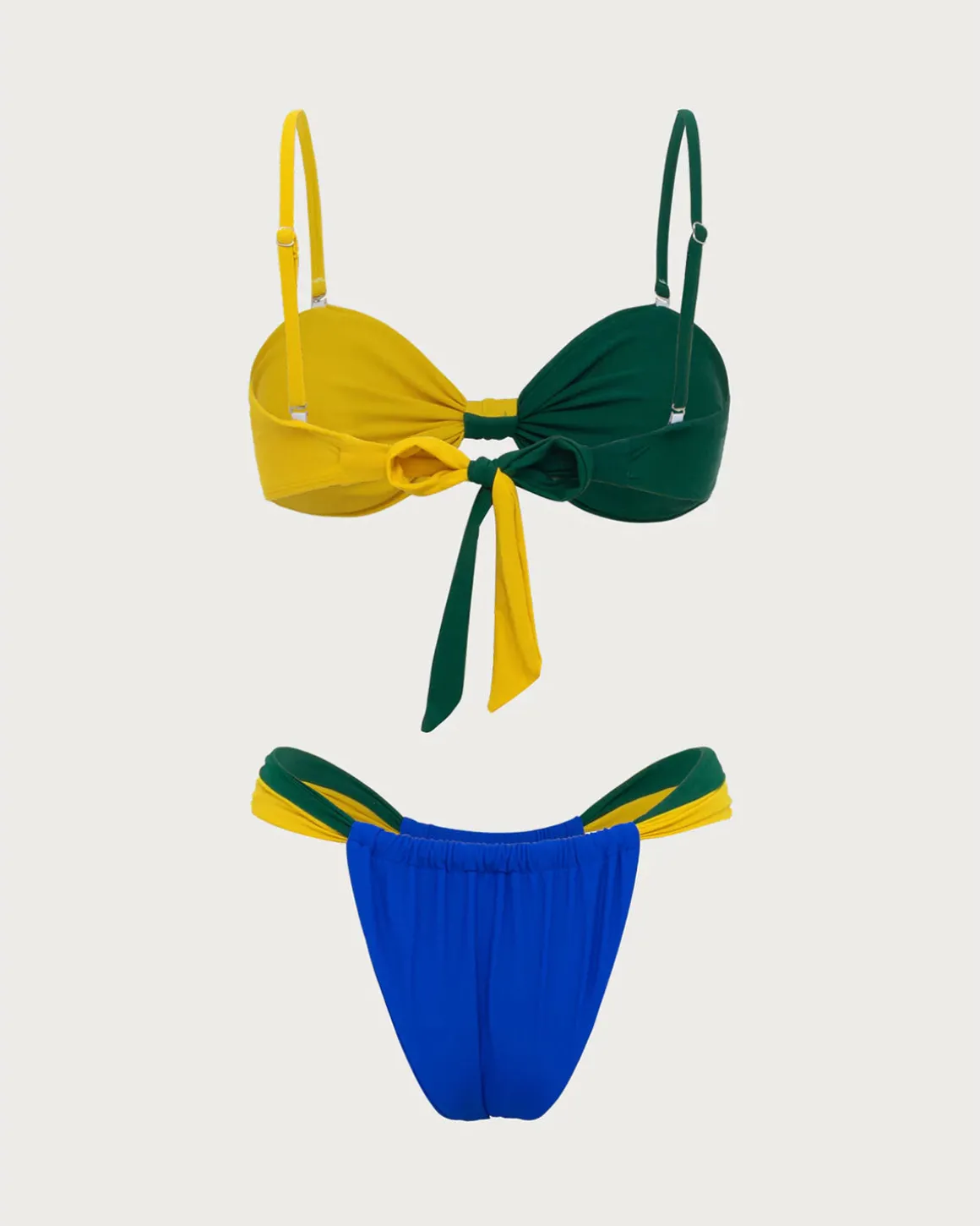 Contrast Twist Bikini Set