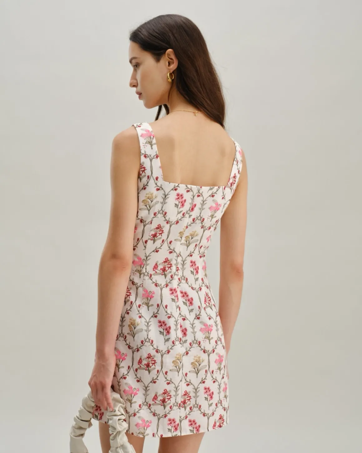 Floral Square Neck A-Line Slip Mini Dress