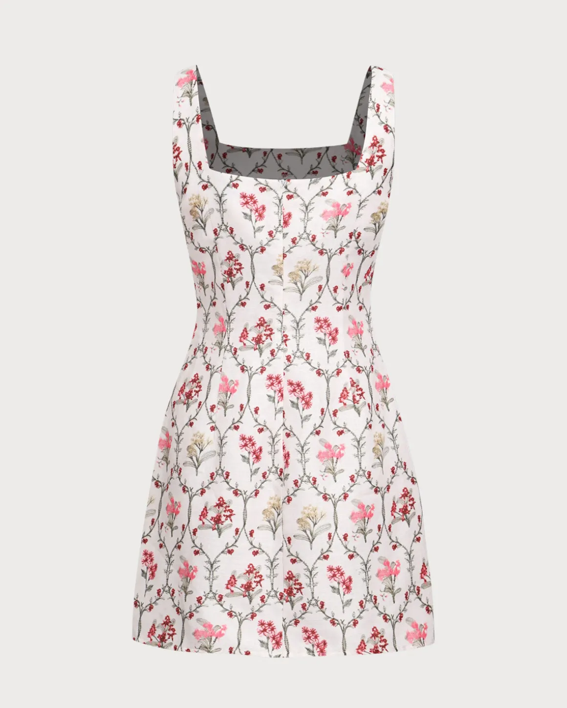 Floral Square Neck A-Line Slip Mini Dress