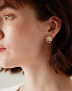 Gold Opal Earrings