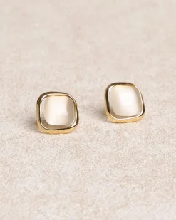 Gold Opal Earrings
