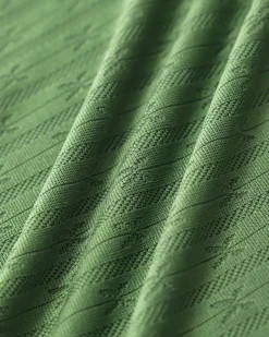 Green Boat Neck Knit Tank Top
