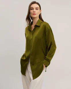 Green Button Loose Shirt