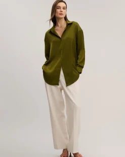 Green Button Loose Shirt