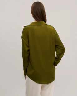 Green Button Loose Shirt