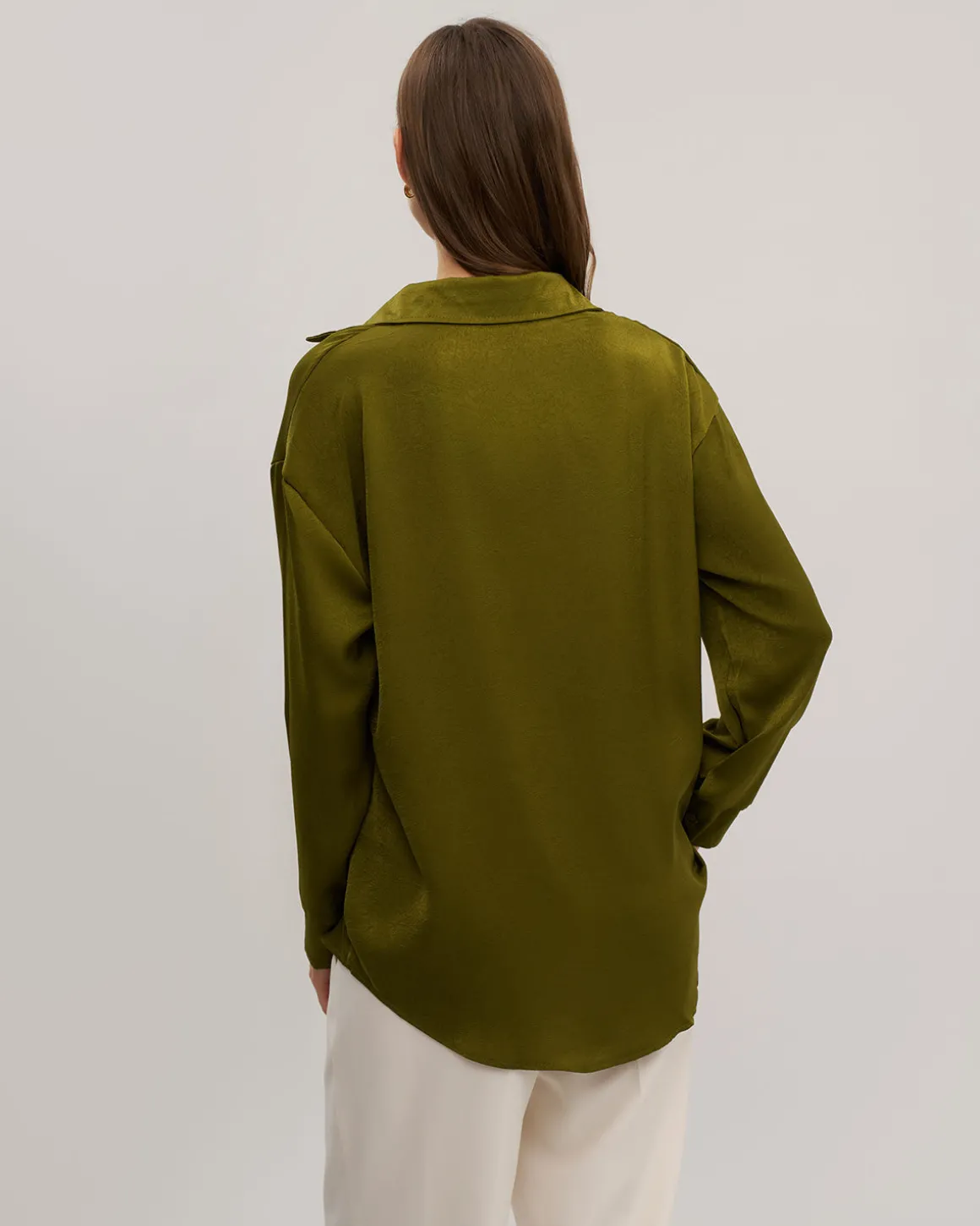 Green Button Loose Shirt