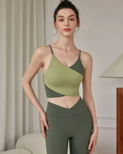 Green Contrast Camis - Medium Support