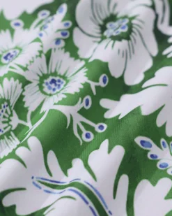 Green Contrast Flower Print One Piece Swimsuit