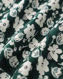 Green Floral A-line Mini Skirt