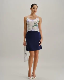 Green Floral Backless Camisole
