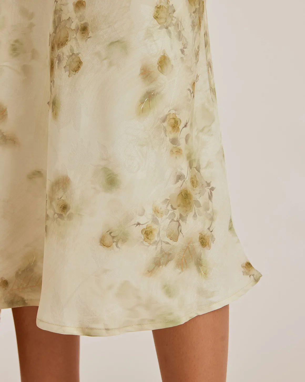 Green Floral Ruched Sleeveless Maxi Dress