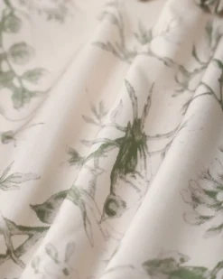 Green Floral Tie Strap Midi Dress