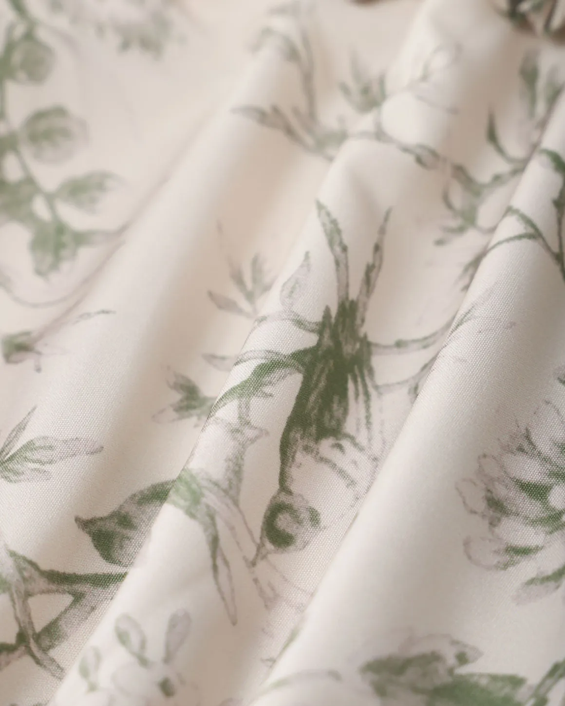 Green Floral Tie Strap Midi Dress