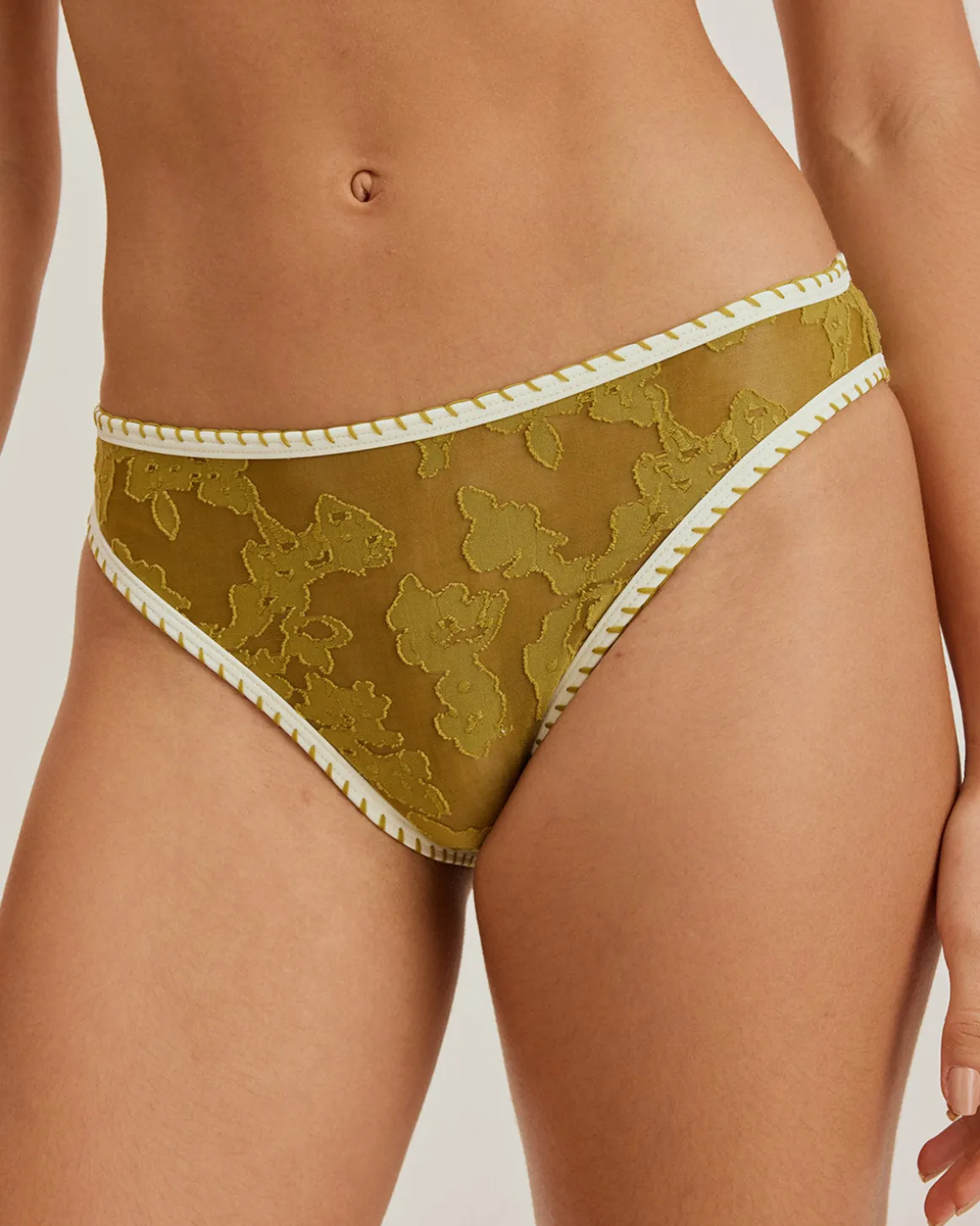 Green Floral Tie-back Triangle Bikini Set