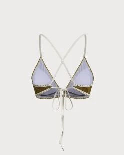 Green Floral Tie-back Triangle Bikini Set