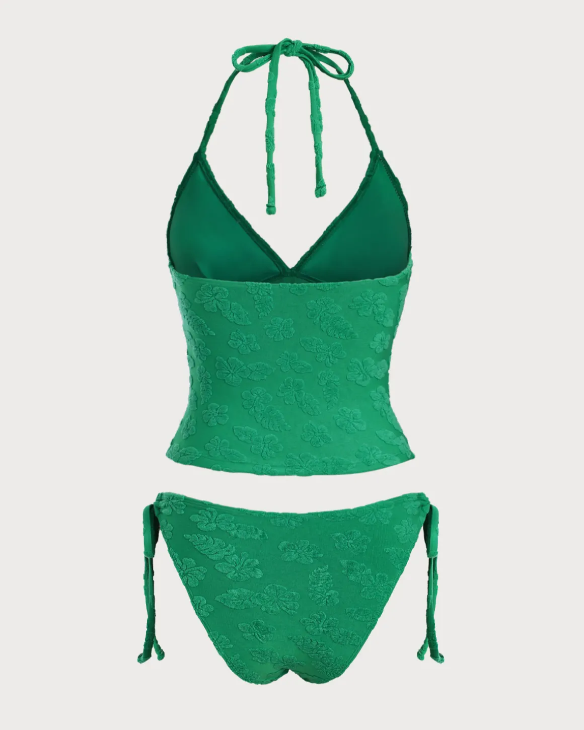 Green Jacquard Tankini Swimsuit