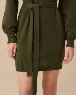 Green Lantern Sleeve Sweater Mini Dress