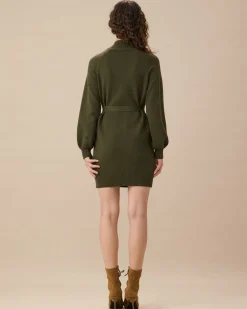 Green Lantern Sleeve Sweater Mini Dress