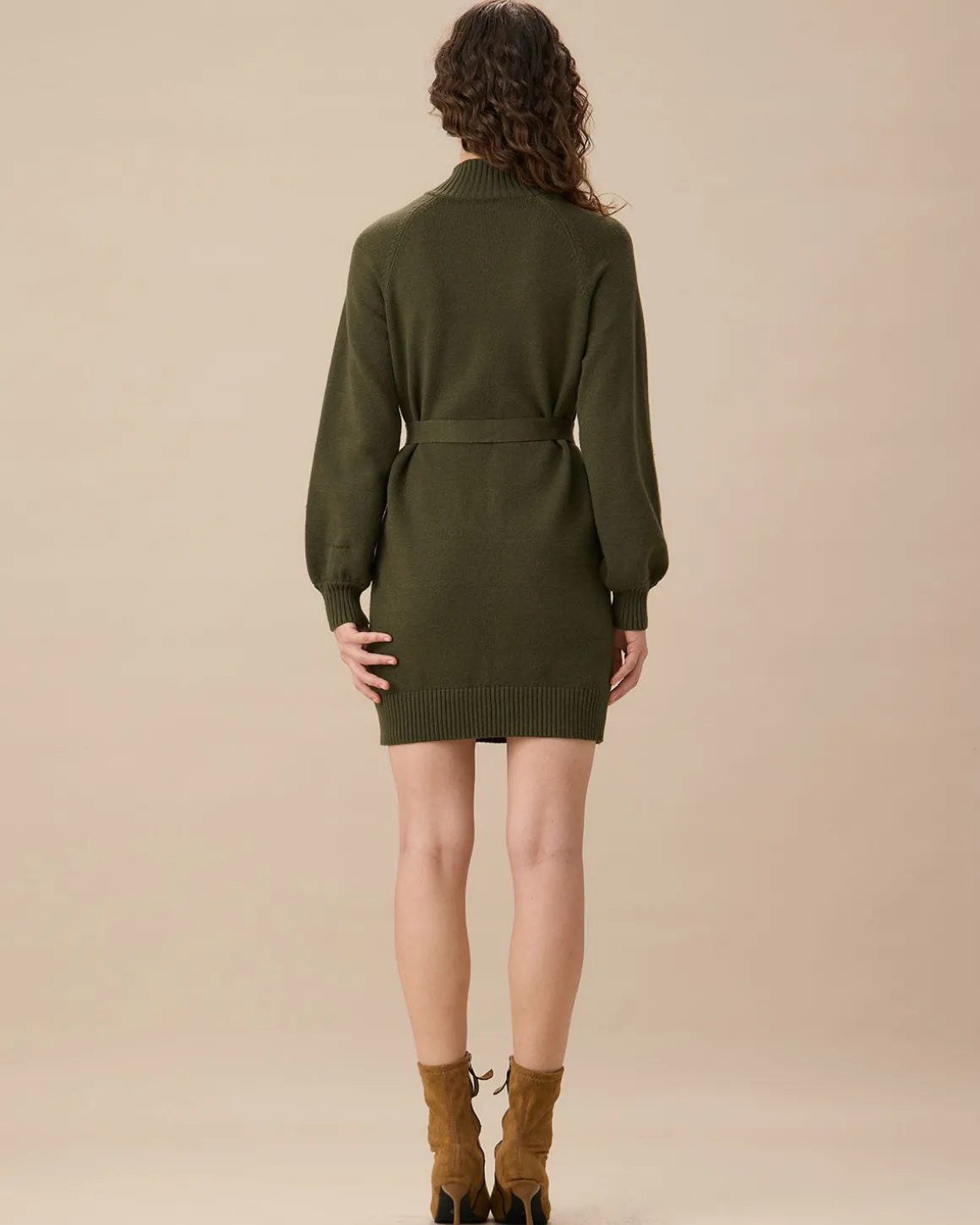 Green Lantern Sleeve Sweater Mini Dress