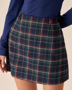 Green Plaid High-waisted Mini Skirt