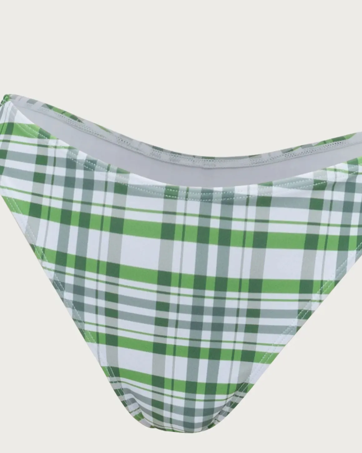 Green Plaid Pleated Bikini Set