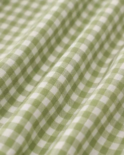 Green Plaid Ruched Slip Mini Dress