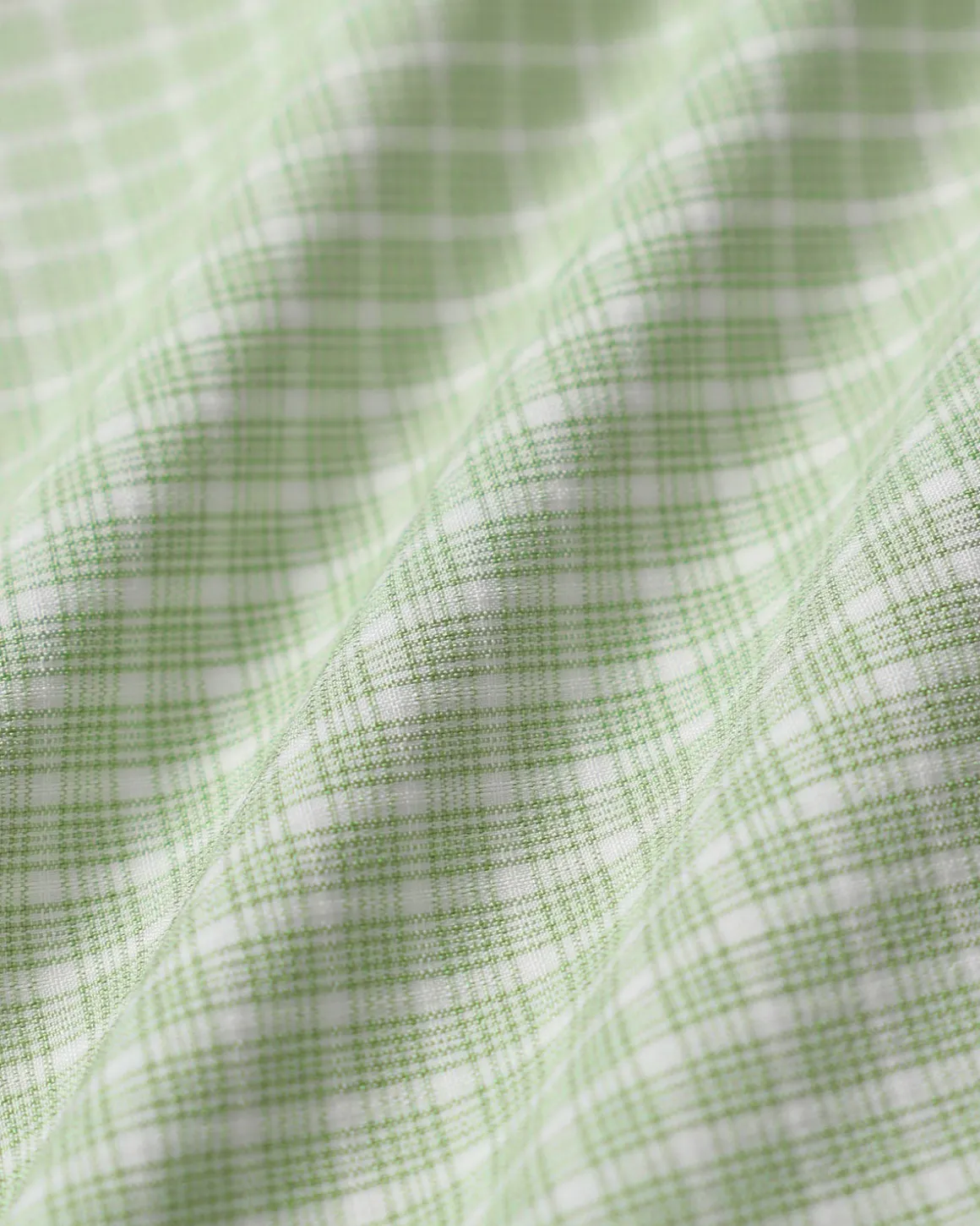 Green Plaid Square Neck Shirred Slip Mini Dress