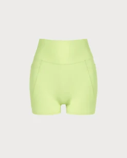 Green Pocket High Waisted Yoga Shorts