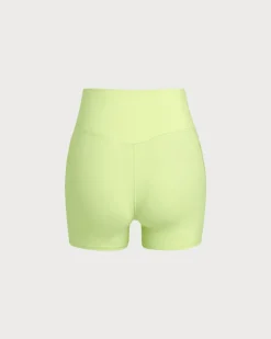 Green Pocket High Waisted Yoga Shorts