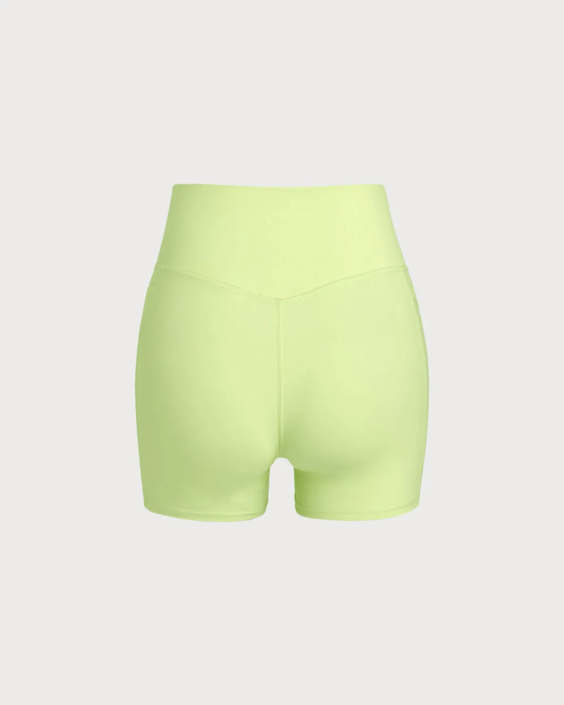 Green Pocket High Waisted Yoga Shorts