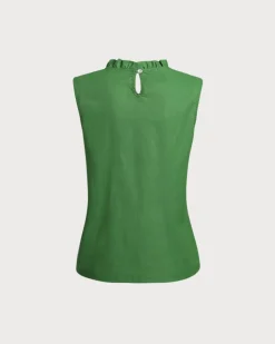 Green Ruffle Tank Top