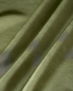 Green Satin Elastic Waist A-Line Mini Skirt