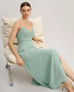 Green Slit Slip Maxi Dress