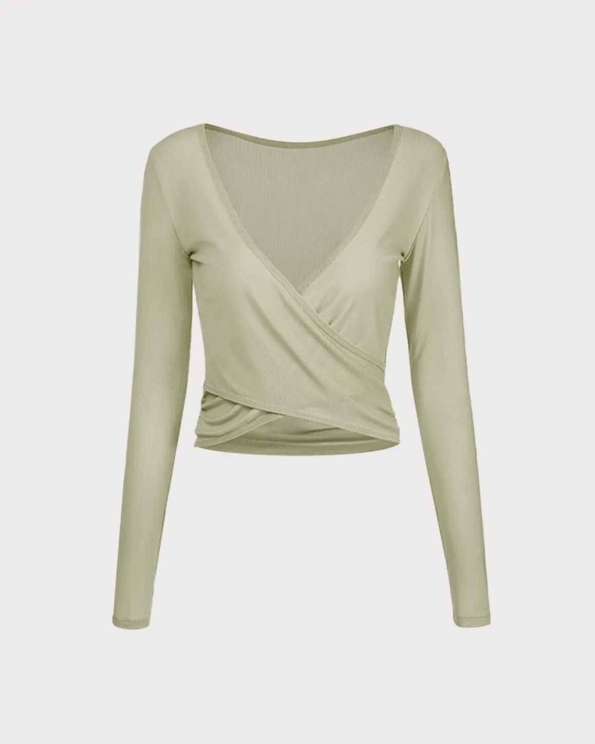 Green Surplice Long Sleeve Cover-up - Light Support