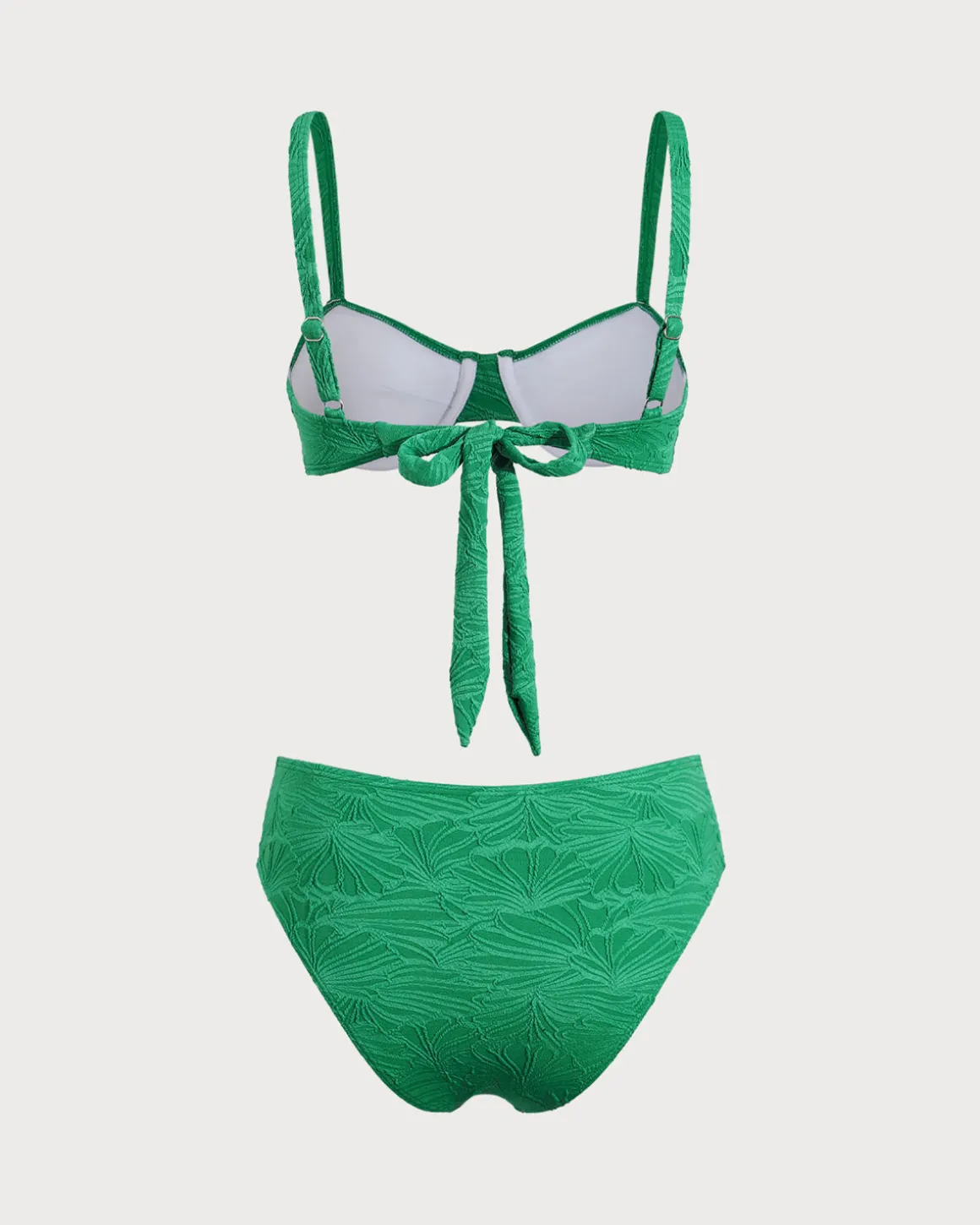 Green Textured Underwire Bikini Set