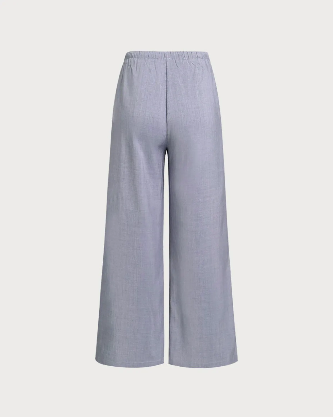 Grey Elastic Straight Waist Pants