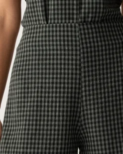 Grey High Waisted Plaid Shorts