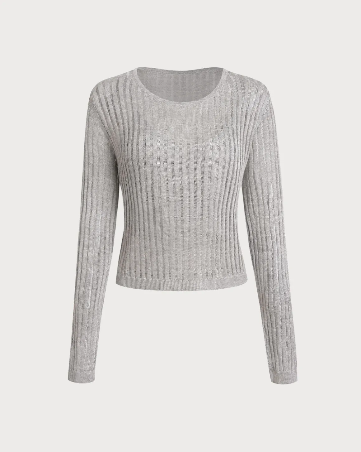 Grey Pullover Sweater Two-Piece Set