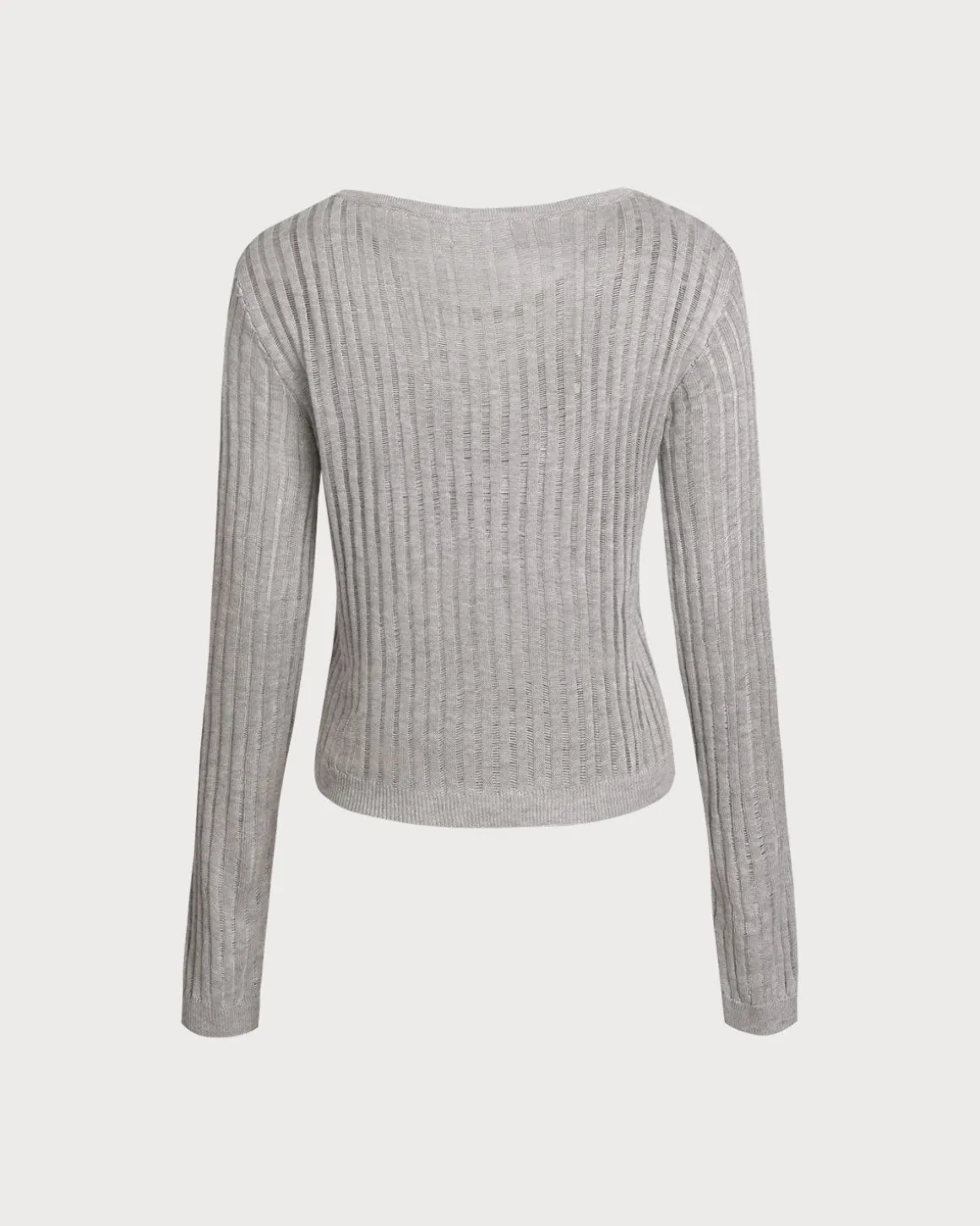 Grey Pullover Sweater Two-Piece Set