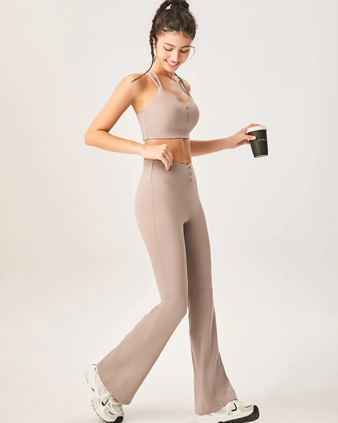 Khaki High Waisted Sleek Leggings