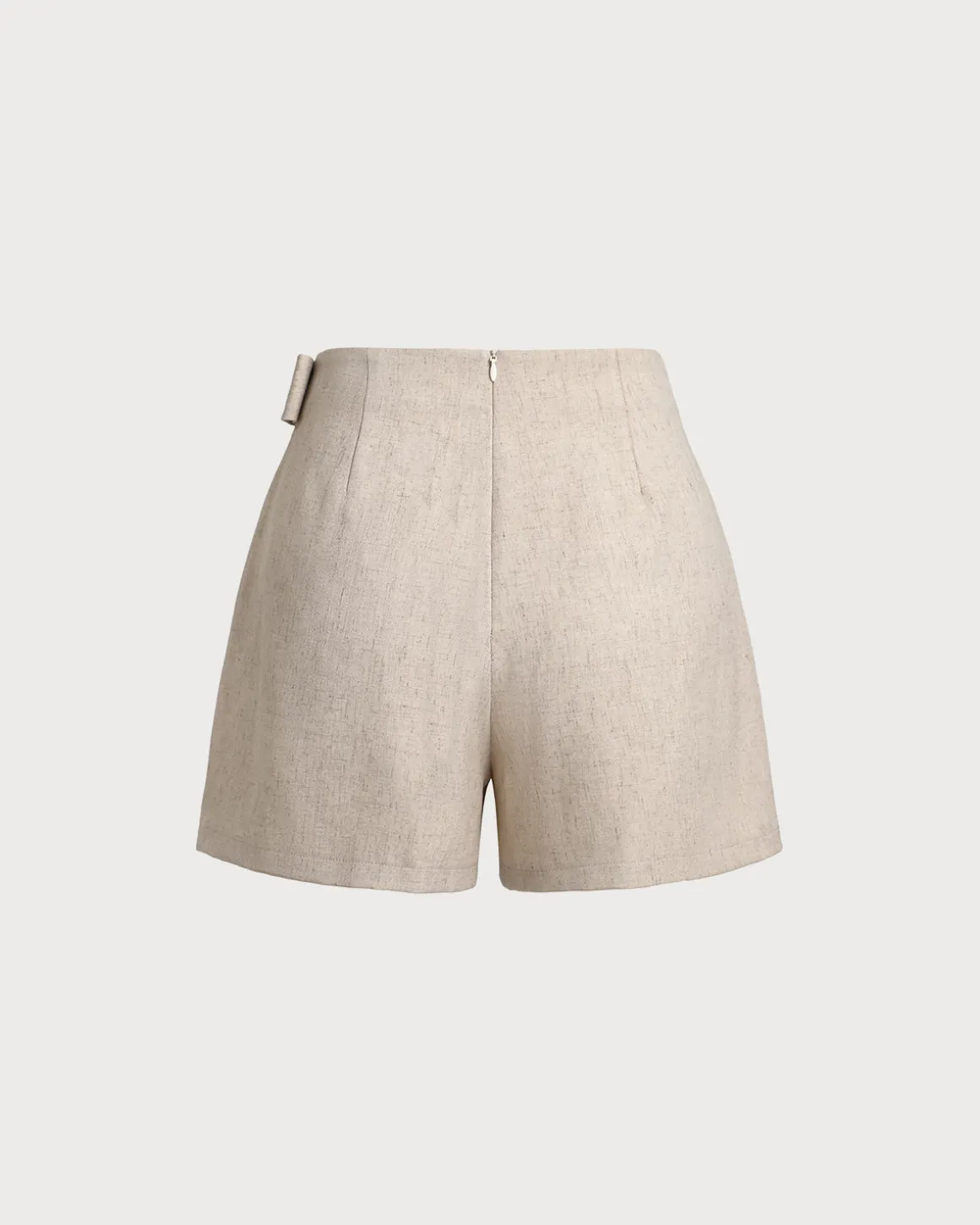 Khaki Ruched A-Line Skort